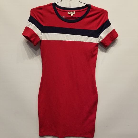 Heart & Hips Stretch Dress Slip On Red White Blue Juniors Size L - Picture 5 of 9